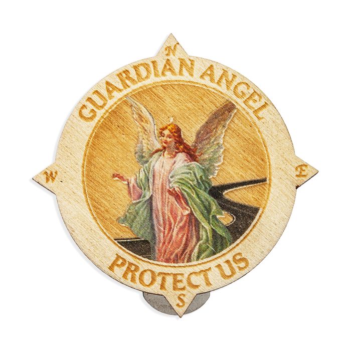 Guardian Angel Wood Visor Clip