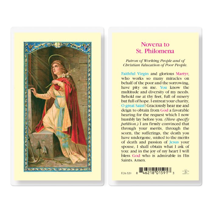 St. Philomena Laminated Holy Card