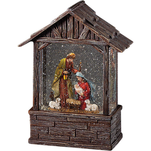 LED Swirl Glitter Nativity 8.25"
