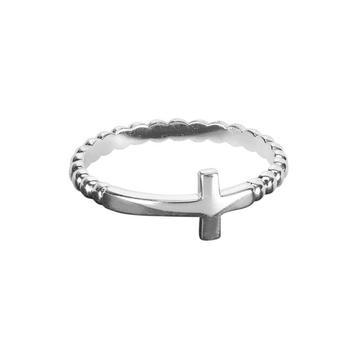 Horizontal Cross Ball Band Ring