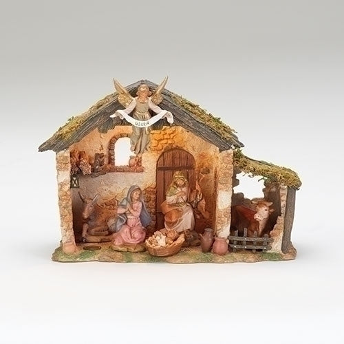 Fontanini 6 pc. 5" Nativity Set w/ Lighted Stable