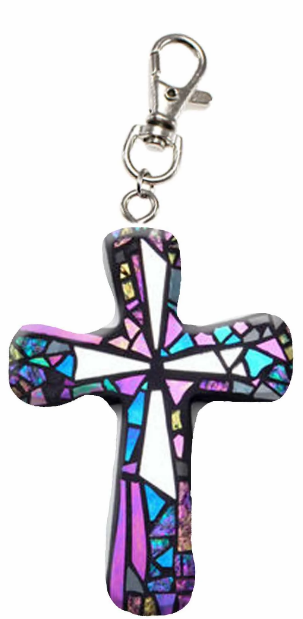 Purple Majesty Comforting Clay Cross Keychain