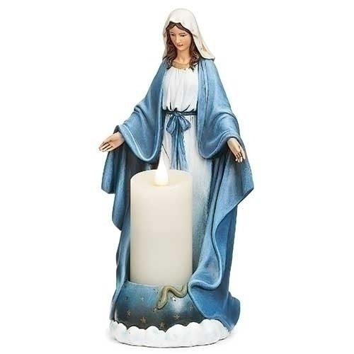 Our Lady of Grace Candle Holding Statue 10"