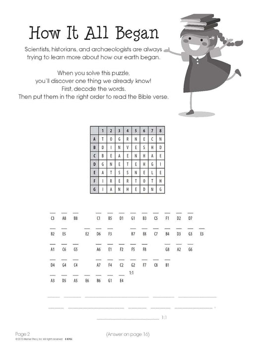 Bible Puzzlers Activity Book