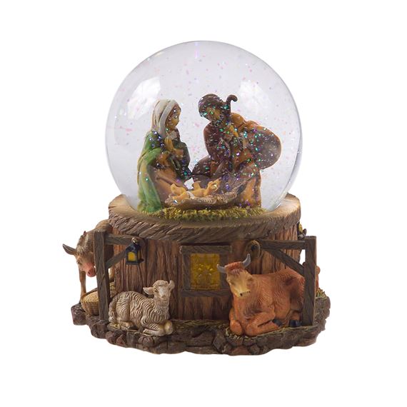 Fontanini Lighted Nativity Musical Glitter Globe