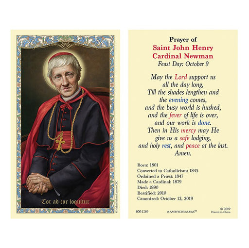 St. John Henry Newman Laminated Holy Card