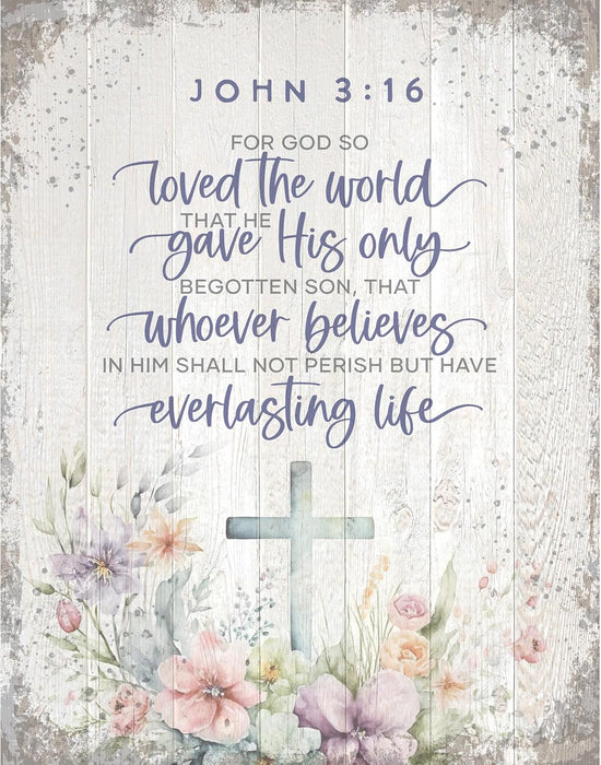 John 3:16 Wood Plaque 11.75x15