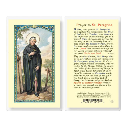 St. Peregrine Laminated Holy Card