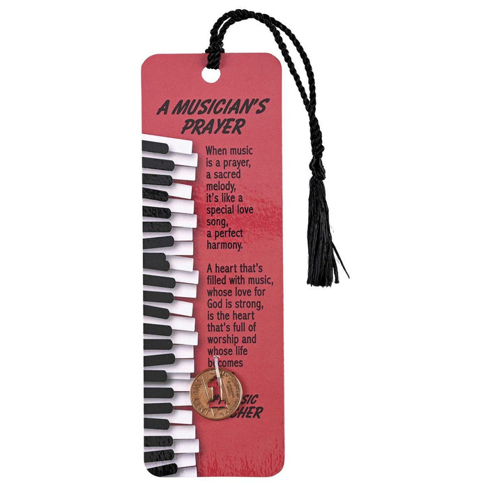 Musician's Prayer Tassel Bookmark with Coin