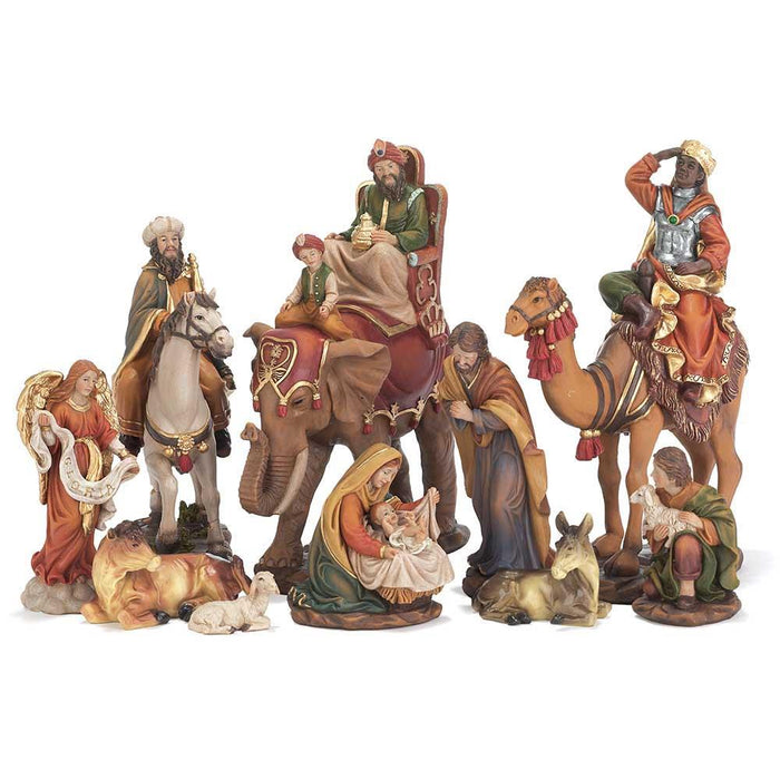 10 pc. Nativity Set with Kings on Animals