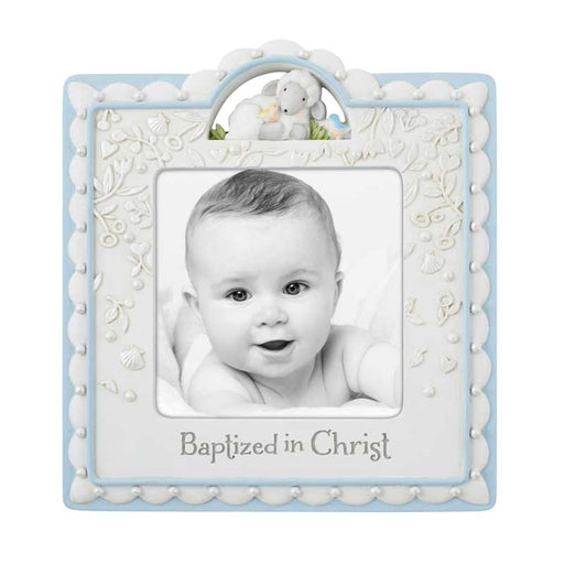 Baptized in Christ Photo Blue 4x4 Frame