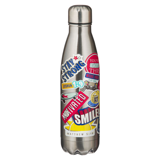 Stay Strong Kid 17 oz Metallic Stainless Steel Water Bottle