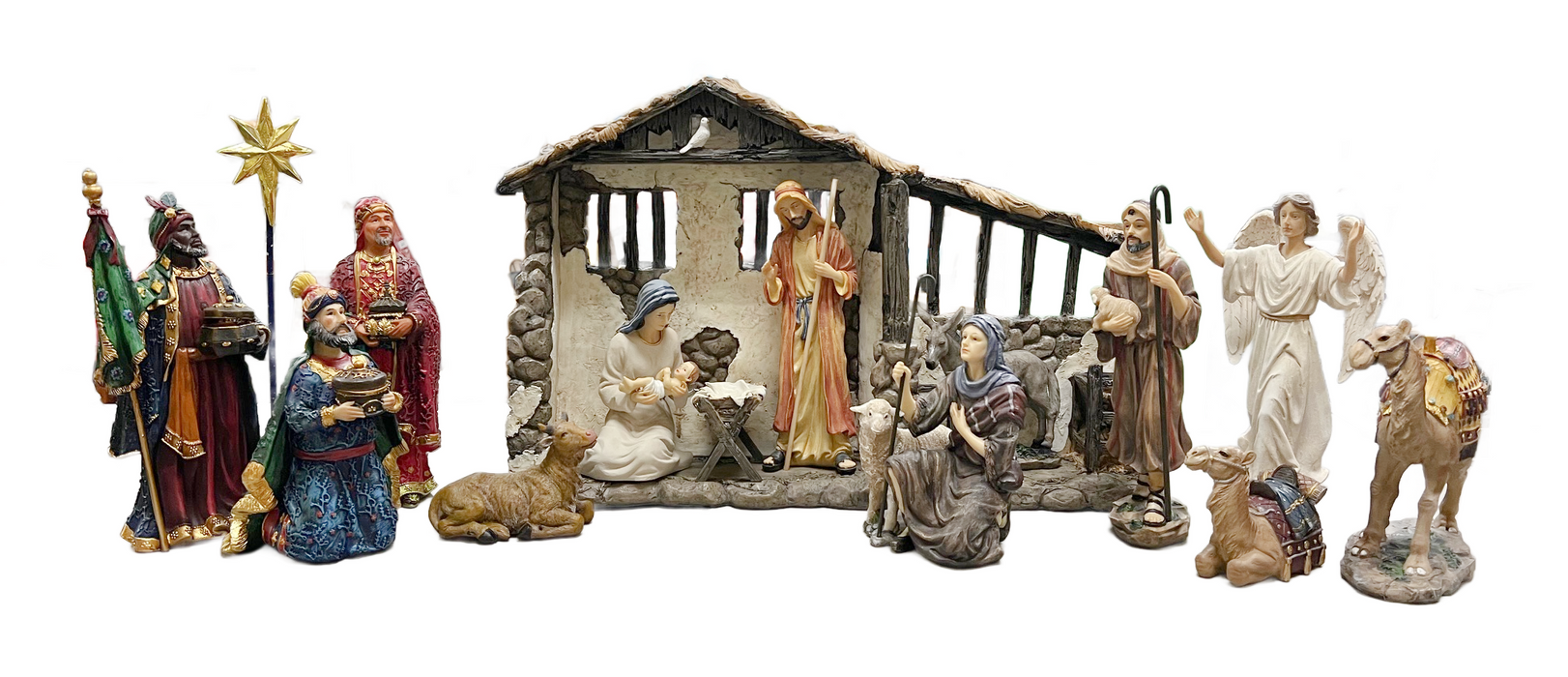 16 pc. Real Life Nativity 10"