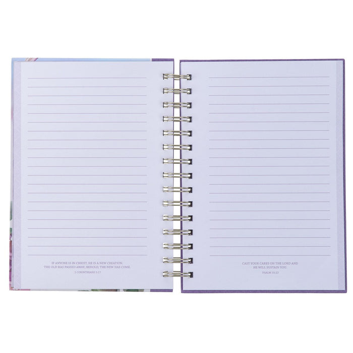 Strength and Dignity Purple Hummingbird Spiral Journal - Proverbs 31:25