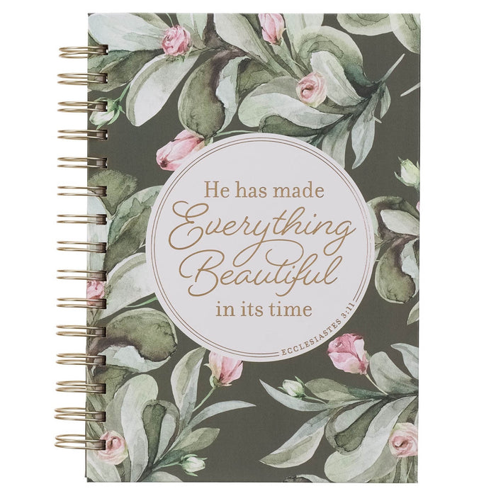 Everything Beautiful Green Wreath Spiral Journal - Ecclesiastes 3:11
