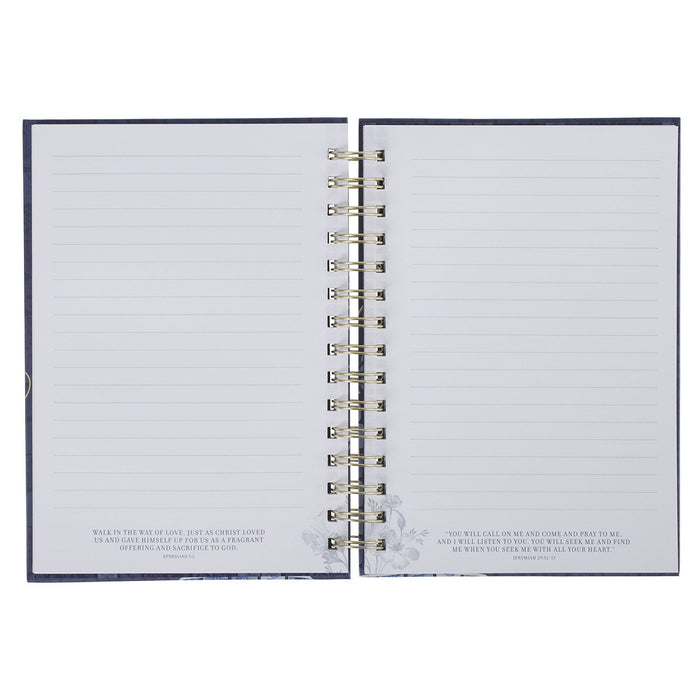 Grace Floral Tile Spiral Journal - Ephesians 2:8