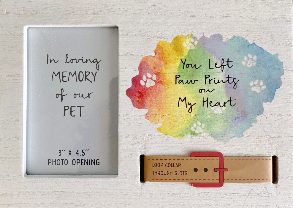 You Left Paw Prints on My Heart 3x4.5 Frame w/ Collar Holder