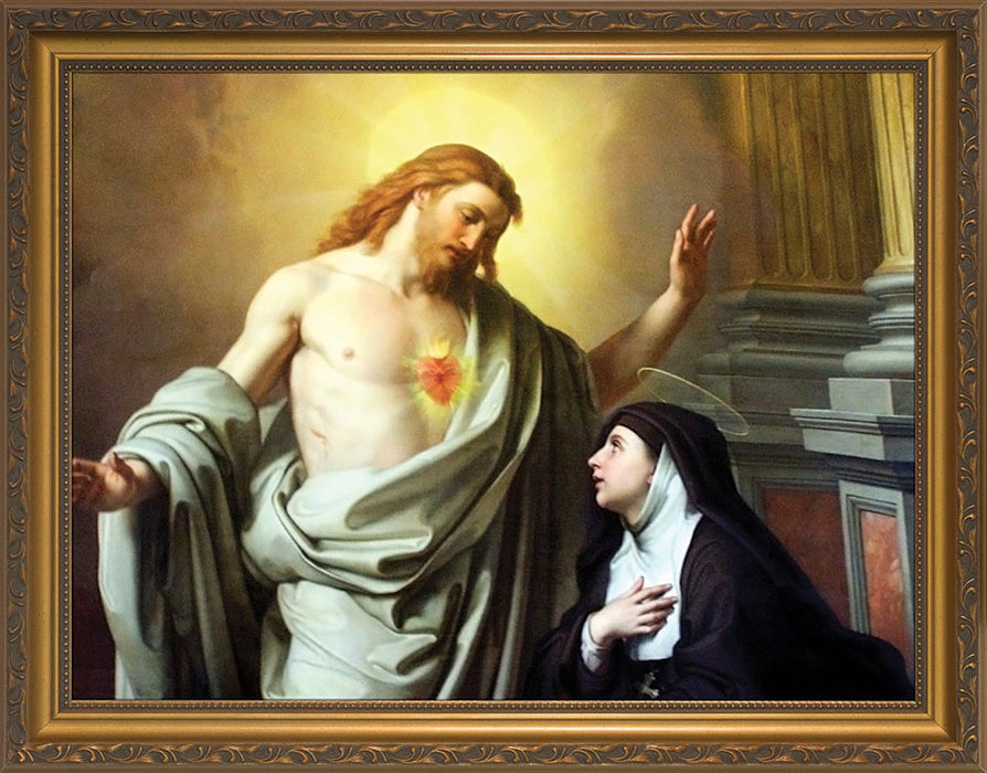 St. Margaret Mary Alacoque & the Sacred Heart 12x16 Framed Art