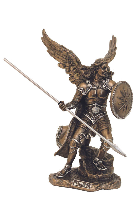St. Raphael 9" Bronze Statue w/ Pewter Trim