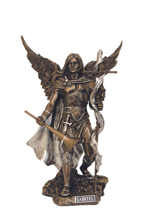 St. Gabriel 9" Bronze Statue w/ Pewter Trim