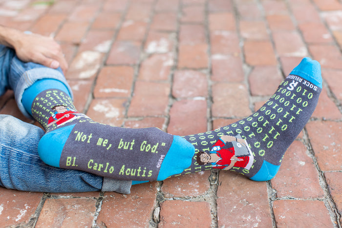 Sock Religious Bl. Carlo Acutis Coding Socks