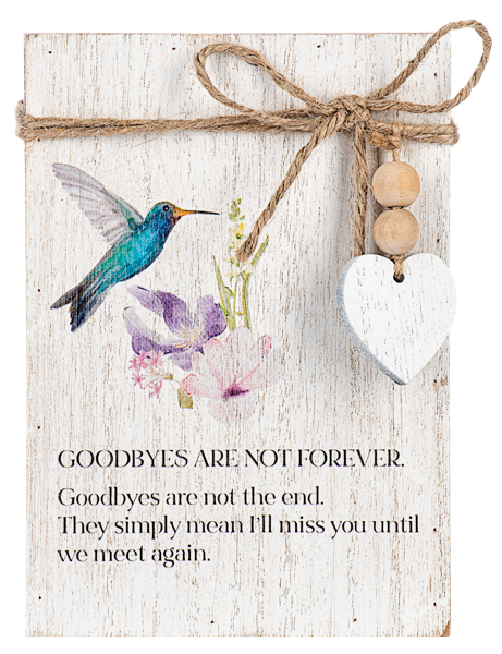 Hummingbird Memorial Message Block w/ Beaded Heart