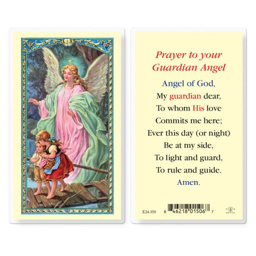 Guardian Angel Laminated Holy Card
