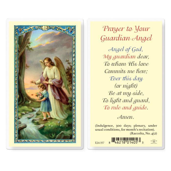 Guardian Angel Laminated Holy Card