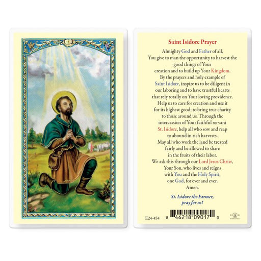 St. Isidore the Farmer Laminated Holy Card