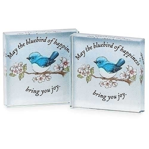 Bluebird of Happiness Glass Block Decoration