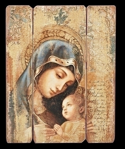 Madonna w/Child Wood Plaque 26"