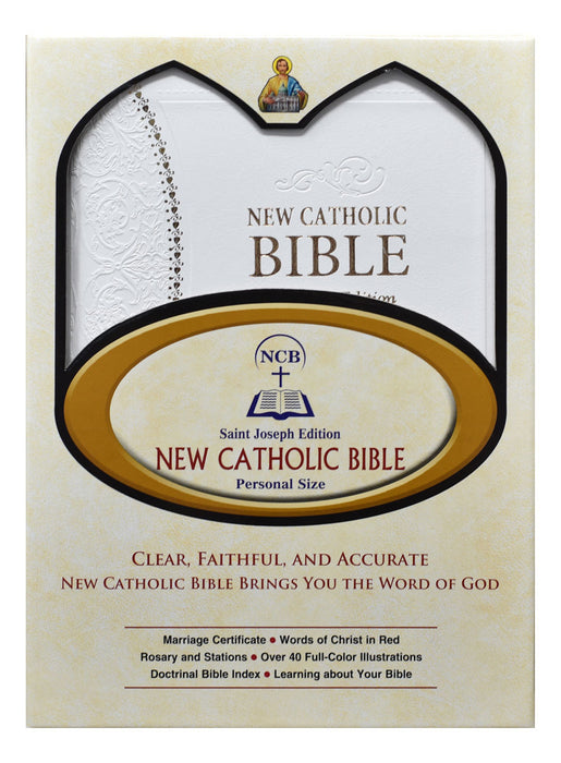 White Dura-Lux St. Joseph New Catholic Bible - Wedding Edition
