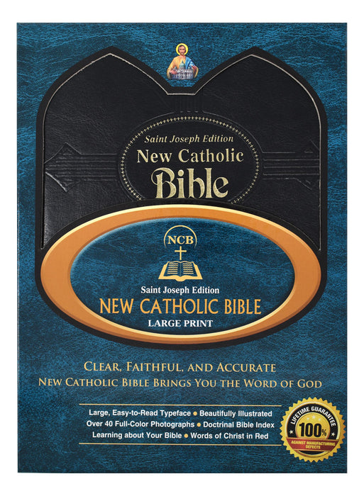 Black Leather St. Joseph New Catholic Bible - Large Type