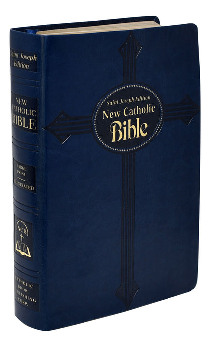 Blue Leather St. Joseph New Catholic Bible - Large Type