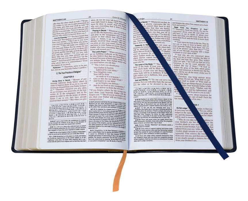 Blue Leather St. Joseph New Catholic Bible - Large Type