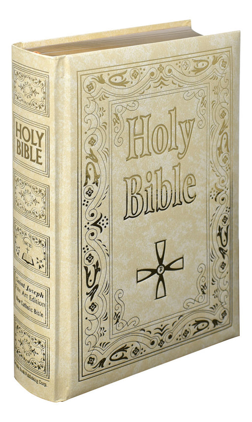 White Padded St. Joseph New Catholic Bible - Large Type
