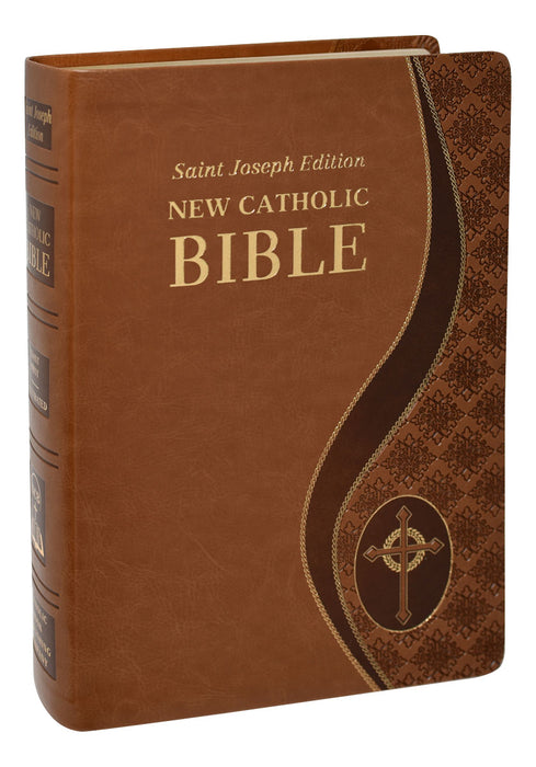 Tan Leather St. Joseph New Catholic Bible - Giant Type