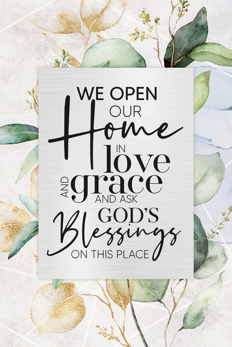 We Open Our Home 6x9 Plaque