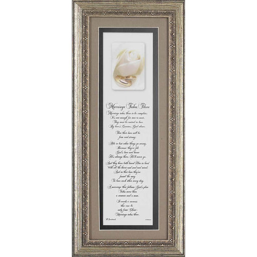 Marriage Takes Three Framed Wall Decor 8" x 18"