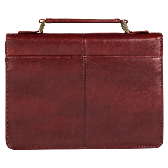Hope and a Future Chestnut Brown Faux Leather Classic Bible Cover - Large