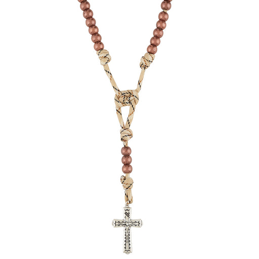 Men's Parachute Cord Rosary - Desert Tan