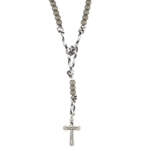 Men's Parachute Cord Rosary - Naval Gray