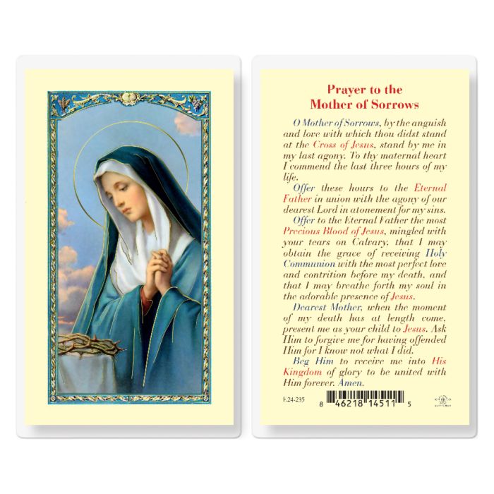 Mother of Sorrows Laminated Holy Card