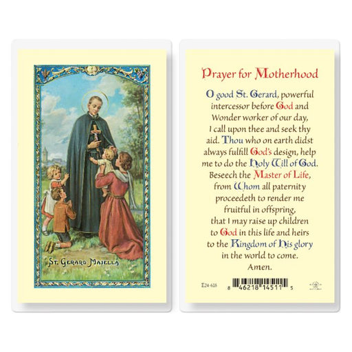 St. Gerard "Prayer for Motherhood" Laminated Holy Card