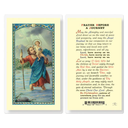 St. Christopher "Prayer Before a Journey" Laminated Holy Card