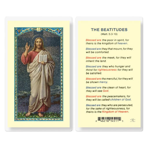 Beatitudes Laminated Holy Card