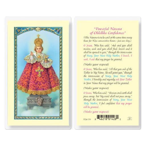 Infant of Prague Novena Laminated Holy Card