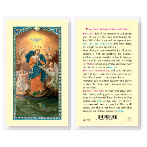 Our Lady Untier of Knots Laminated Holy Card