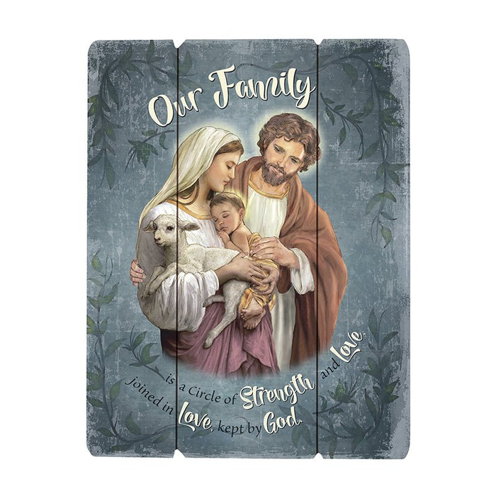 Our Family Wood Panel Plaque 12x15
