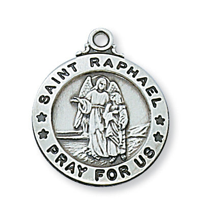 St. Raphael Medal w/ 20" Chain - Sterling Silver